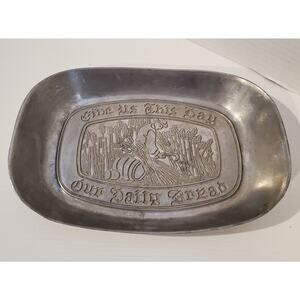 Aluminum Bread Tray, Give Us This Day Our Daily Bread 8.75 Inches Long
